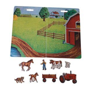 Create a Scene Magnetic Farm Travel Play Lamb Horse Foal Cow‎ Tractor USA 90s
